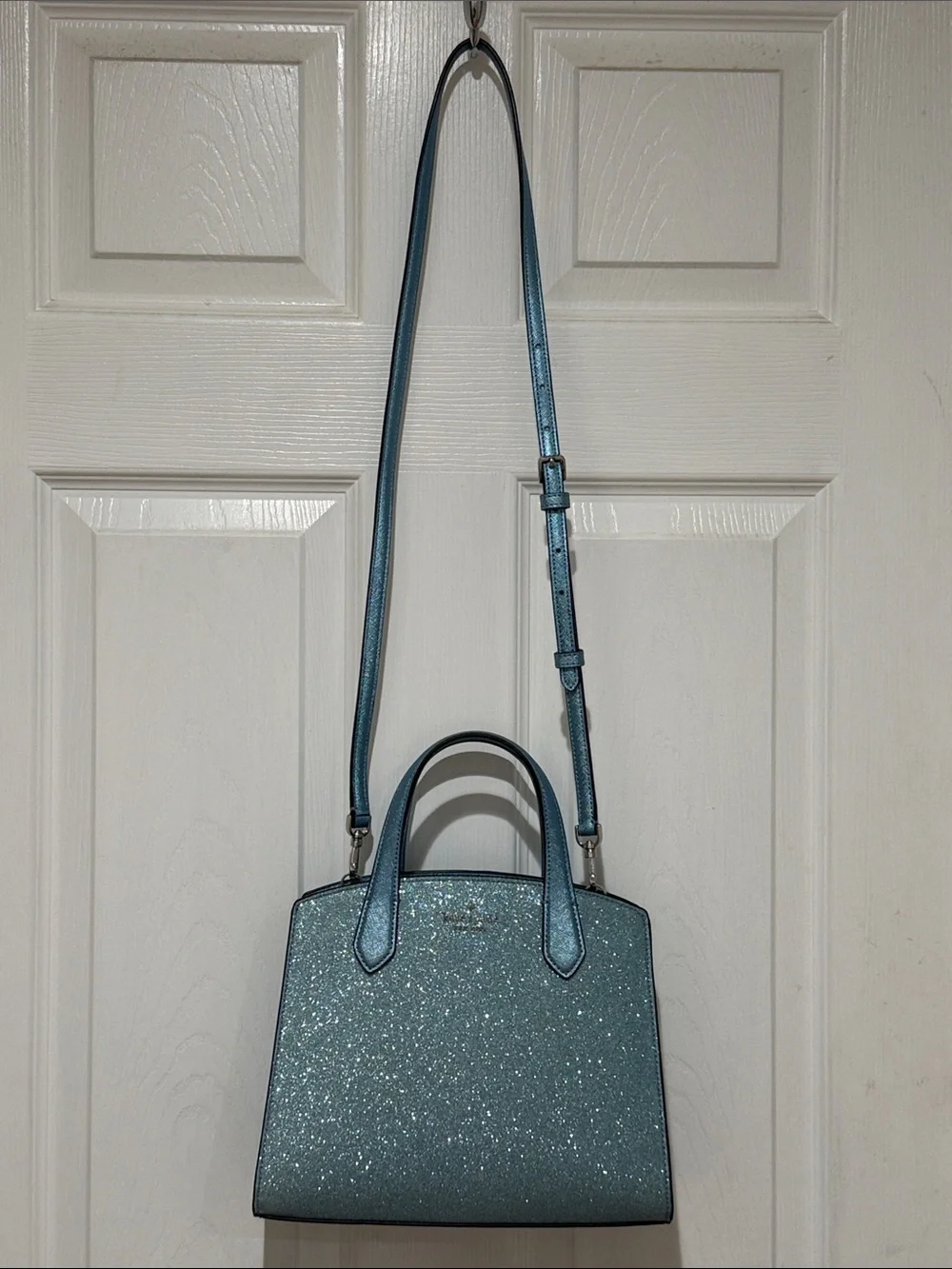 kate spade Glitter Top-Handle Satchel in Light Blue